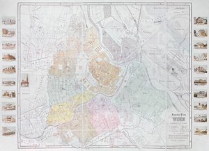 Karta över Wien, utgiven av Klimsch und Co., Frankfurt, c.1860